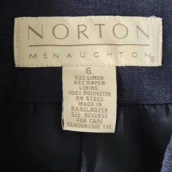 Vintage 90s/Y2K Norton Mc Naughton Linen Blend Long Blazer Size 6 - Picture 8 of 12